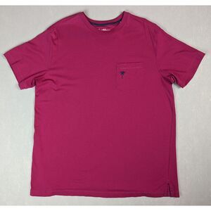 Caribbean Supima Short Sleeve Crew Neck Pocket Tee Magenta Size L